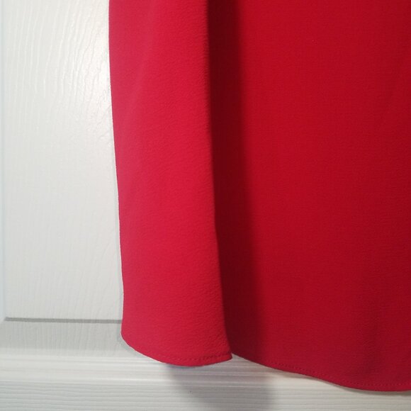Bobeau Red Cold Shoulder Ruffle Top Blouse Adjustable Shoulder Straps Medium - Picture 4 of 5